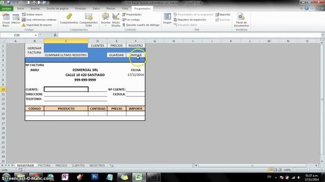 Como hacer una factura automática con macros en Excel. Parte 5 смотреть онлайн