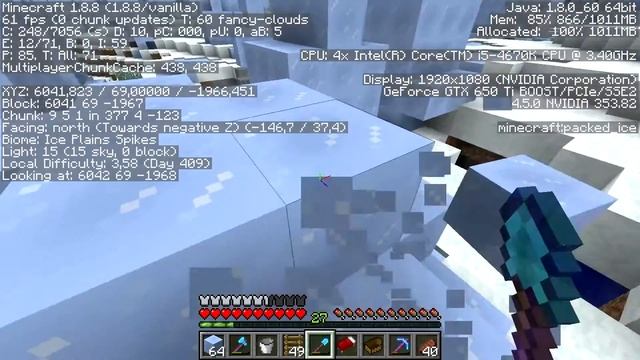 Minecraft - About packed ice and the new ice plains spikes biome смотреть онлайн