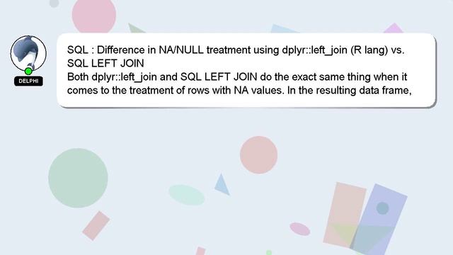 SQL : Difference in NA/NULL treatment using dplyr::left_join (R lang) vs. SQL LEFT JOIN смотреть онлайн