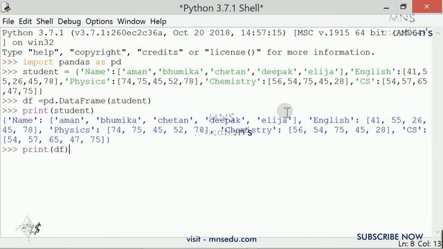 #02#Pandas#DataFrameCreation#python#CBSE#IP#CS смотреть онлайн