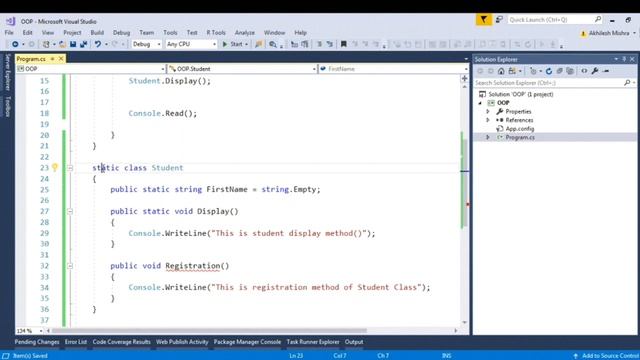 Static keyword in C# смотреть онлайн