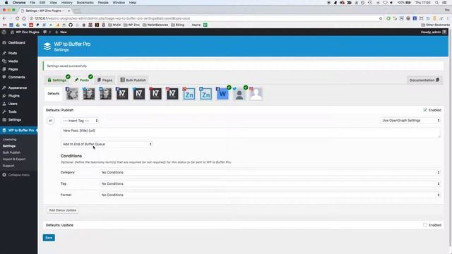 WordPress to Buffer Pro: Status Settings смотреть онлайн