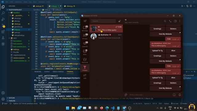 Making CallBack Query For Inline Buttons | Telethon | Part-9 смотреть онлайн