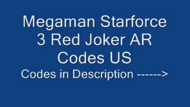 Megaman Starforce 3 Red Joker AR Codes US смотреть онлайн