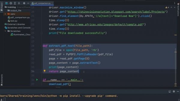PDF Comparison Using Selenium in Python | QA Automation | PDF Texts Extraction