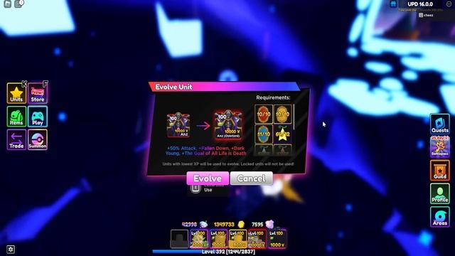 SHOWCASE MAX LEVEL UNIQUE EVOLVED SSS AINZ IS THE BEST META UNIT IN GAME ?UPD Anime Adventures