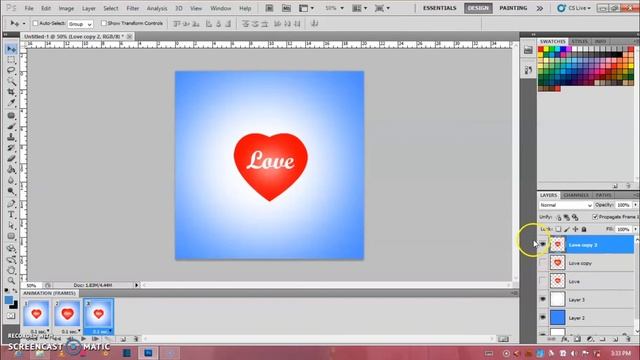 Heart Gif animation in Photoshop tutorial смотреть онлайн