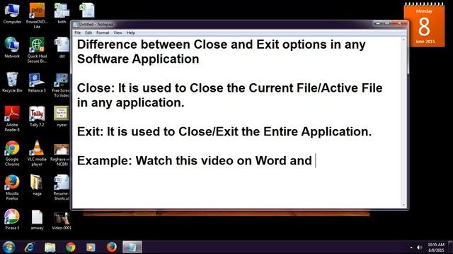 Excel 2007: Difference between Close and Exit options in any Software Applications смотреть онлайн
