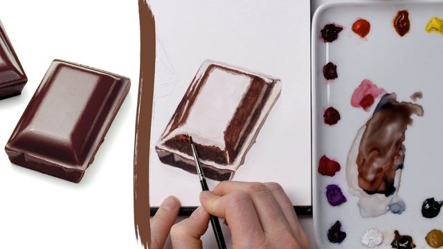 How to paint realistic chocolate in watercolor with Anna Mason смотреть онлайн
