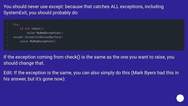 pythonic way of raising an error within the try block смотреть онлайн