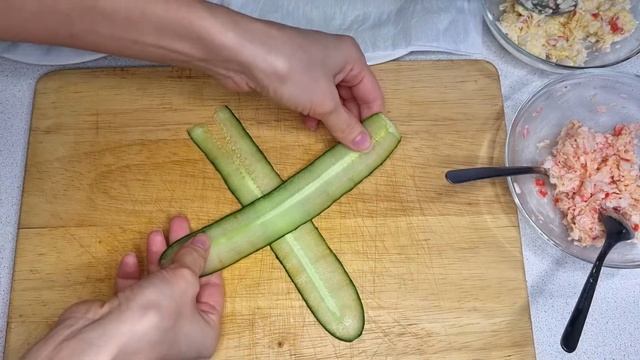 Закуска из огурца. Рецепты закусок. Новогодние закуски. Холодные закуски.