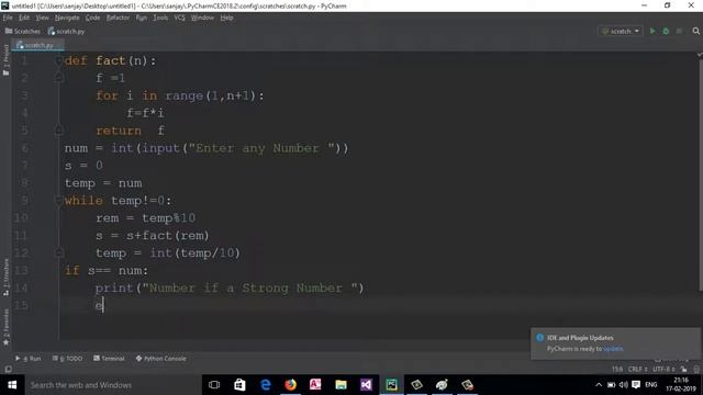 14: Python Program to Check if a Number is a Strong Number (Krishnamurti)Or Not (Hindi) смотреть онлайн