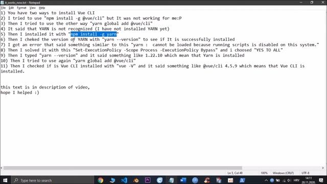 Vue CLI won't install (npm install -g @vue/cli won't work) смотреть онлайн