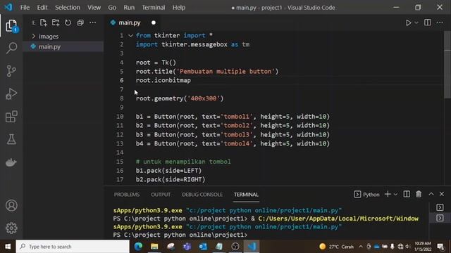 Membuat multiple button di python 3.9 || Simple Project смотреть онлайн