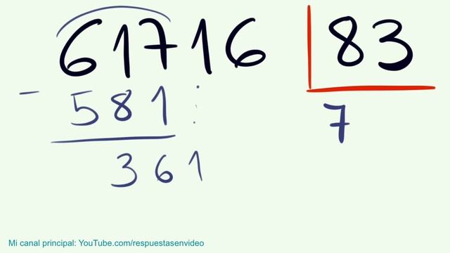 Cómo dividir con dos cifras en el divisor - Ejemplo 61716 entre 83 смотреть онлайн