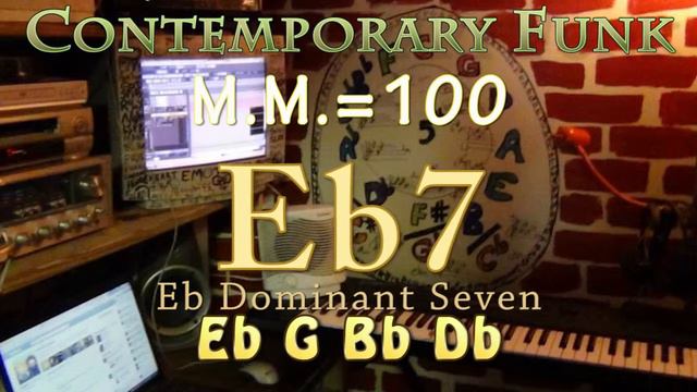 Eb7 - Dominant Seven - One Chord JamTrack - Contemporary Funk M.M. = 100