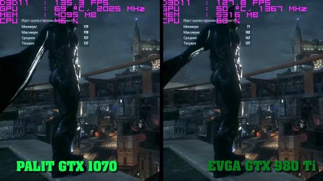 Batman Arkham Knight: Palit GTX 1070 vs EVGA GTX 980 Ti смотреть онлайн