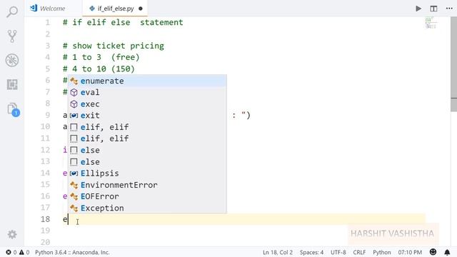 If-elif-else statement : Python tutorial 47 смотреть онлайн
