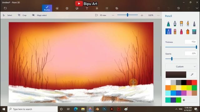 How to Draw - in computer| Paint 3D tutorial | Paint 3D | computer drawing | scenery drawing смотреть онлайн