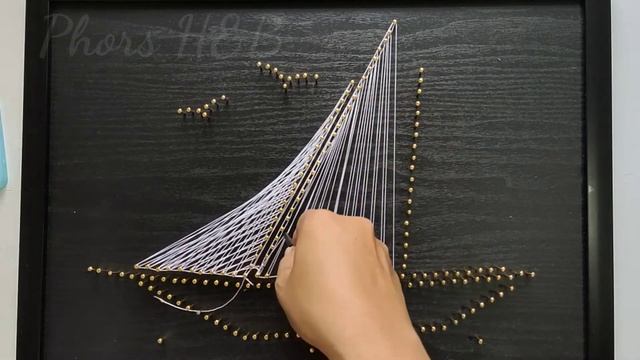 Sailboat String Art - Drawing Nails Winding Lines - DIY Nail Art Kit 3D Colorful Sailboat смотреть онлайн