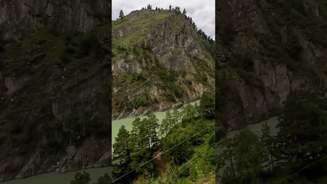Катунь у ворот Сартакпая. Слияние Чемала и Катуни. Село Чемал. Республика Алтай смотреть онлайн
