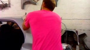 Демонтаж заднего стекла на Hyundai Accent