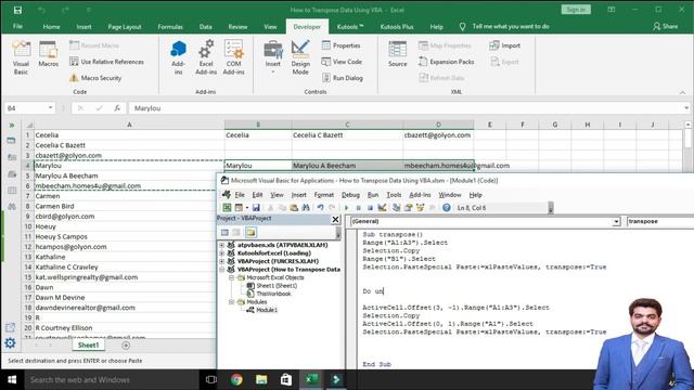 Transpose Data (From Rows to Columns) in Excel With VBA using Do Until Loop in URDU/Hindi смотреть онлайн