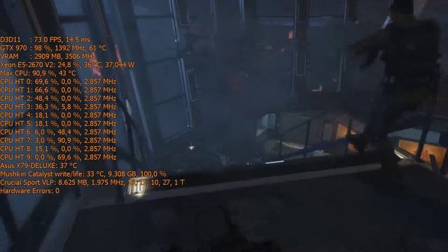 Call of Duty Black Ops 3 High Xeon E5-2670 V2 2866Mhz Turbo 3286Mhz 970 MSI Afterburner Riva Tuner смотреть онлайн