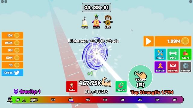 I UPGRADE My THROW Muscle To MAX LEVEL On Roblox смотреть онлайн