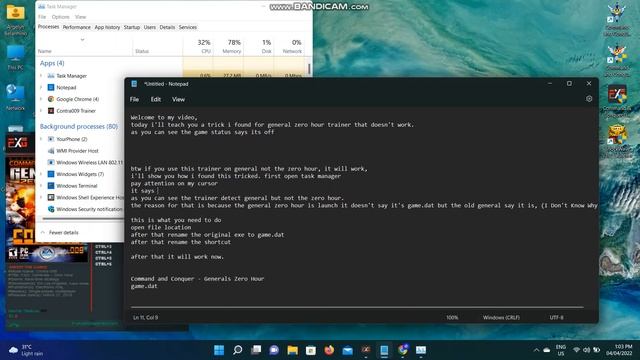 General Zero Hour Trainer "Game Status Off" fix смотреть онлайн