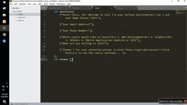 How to Make Custom AI ChatBot Using HTML/JS (CGit) (Part 1) смотреть онлайн