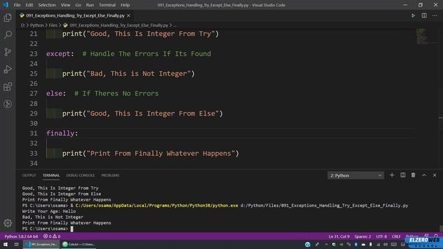 Learn Python in Arabic #091 - Exceptions Handling Try, Except, Else, Finally смотреть онлайн