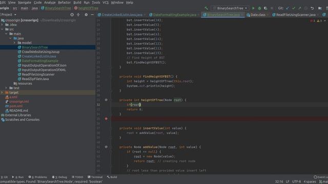 Height of Binary Search Tree (BST) - java with code смотреть онлайн