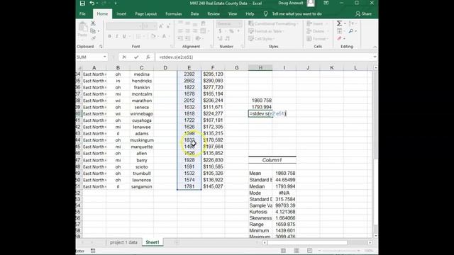 SNHU MAT240 Module 4 Project - Excel Help смотреть онлайн