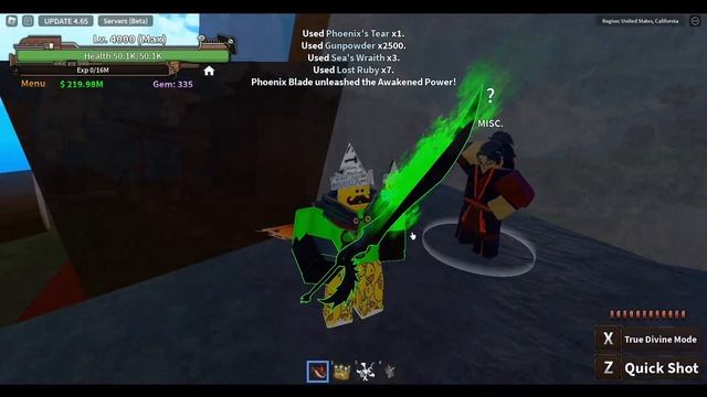 Obtaining + Full Showcase Phoenix Blade v2 in King Legacy | Update 4.65 смотреть онлайн