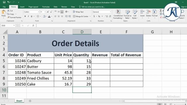 Create Order Details in Ms Excel 2016 | Microsofft Office Excel 2016 Tutorial смотреть онлайн