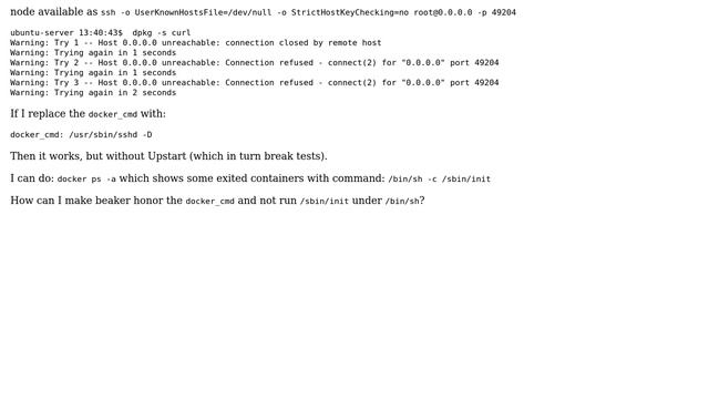 Beaker with docker and ubuntu-upstart image doesn't start container (2 Solutions!!) смотреть онлайн