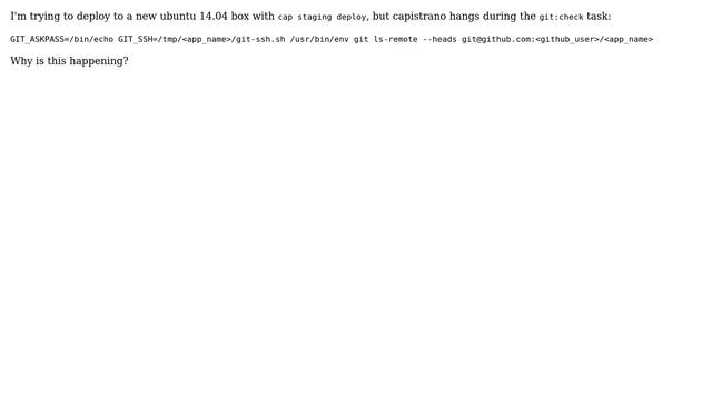 Capistrano 3 hangs in git:check смотреть онлайн