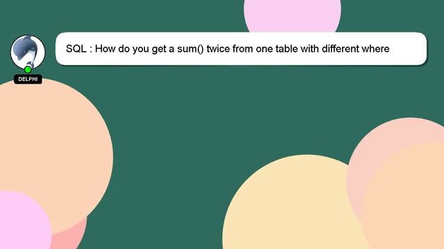 SQL : How do you get a sum() twice from one table with different where clause? смотреть онлайн