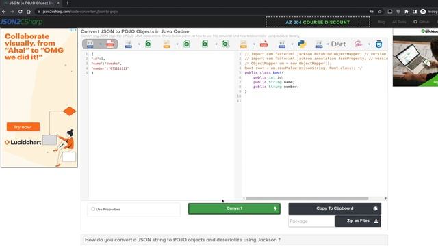 How to convert json to java class смотреть онлайн