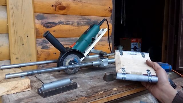 Самодельный станок для резки с протяжкой. Часть 2. УШМ смотреть онлайн