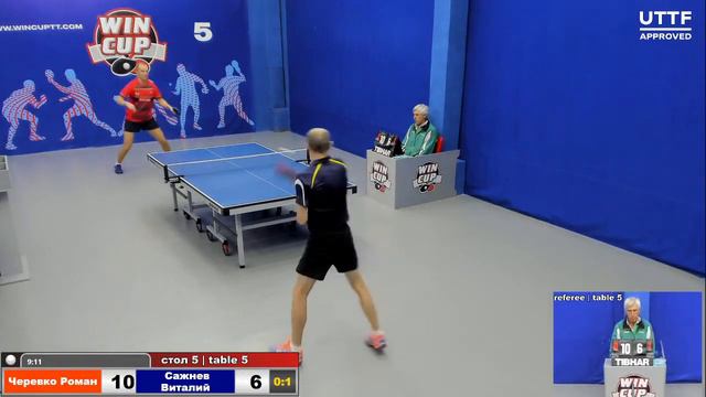 10:30 Черевко Роман 1-3 Сажнев Виталий стол 5 ЮГ-2  09.09.20