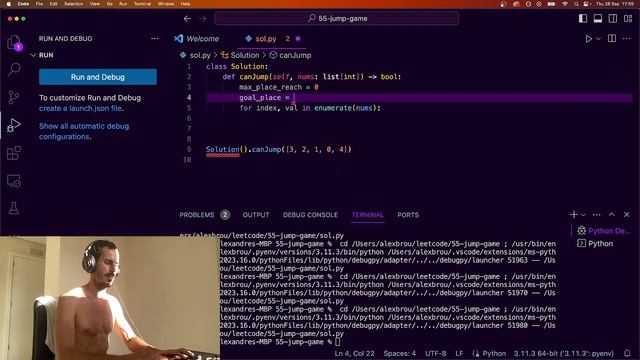 ?Solving All LeetCode Problems with PYTHON ? - 55 Jump Game смотреть онлайн