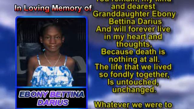Ebony Bettina Darius memorial смотреть онлайн