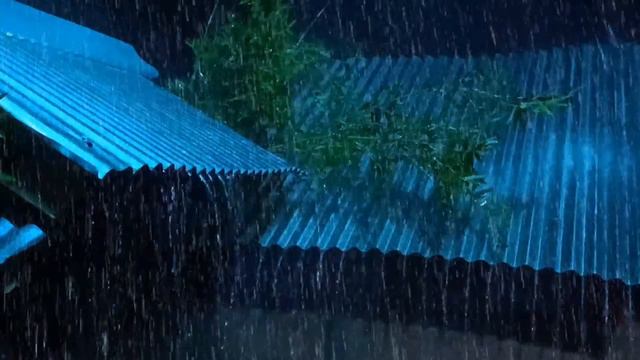 🔴Heavy Rain on a Metal Roof to Sleep Instantly, Rain Sounds & Thunderstorm for Sleeping at Night смотреть онлайн