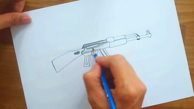 How to draw AK 47 gun смотреть онлайн