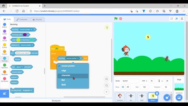 how to make a collector game or coin collector game in scratch l coin collector l Games and Coding' смотреть онлайн