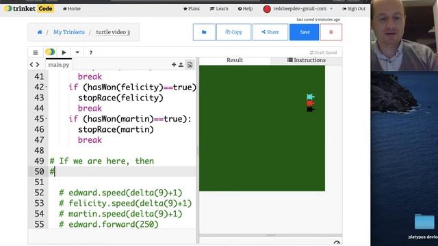 python tutorial: turtle racing video 3 смотреть онлайн