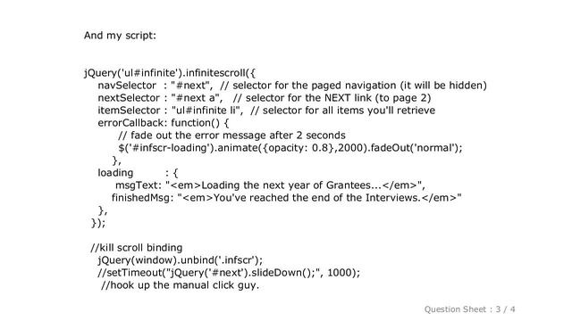 jQuery : infinite scroll manual trigger смотреть онлайн