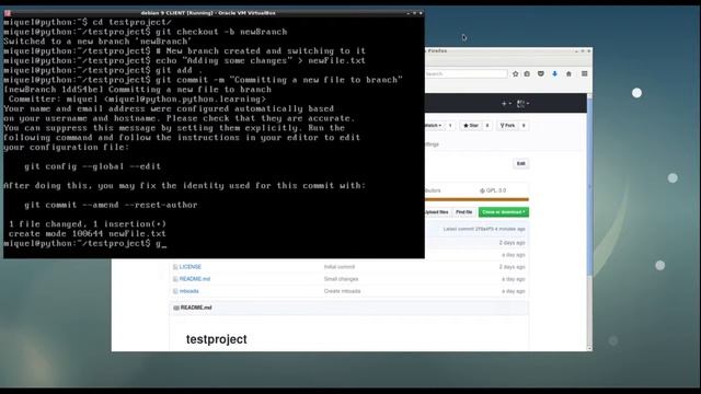 Creating a new branch and merging changes with Github using commands смотреть онлайн